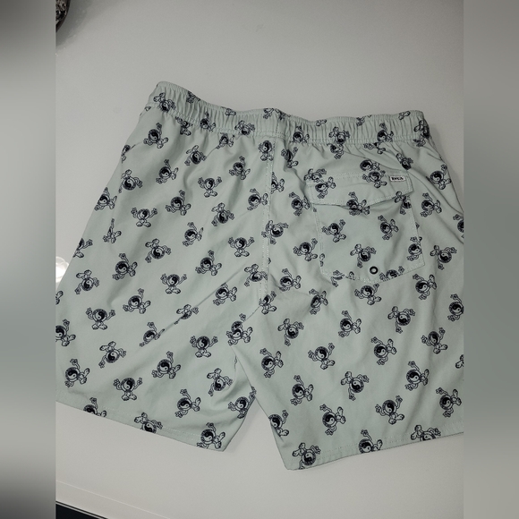 RVCA Men's Swim Shorts - Light Gray with Black Print - Picture 6 of 8